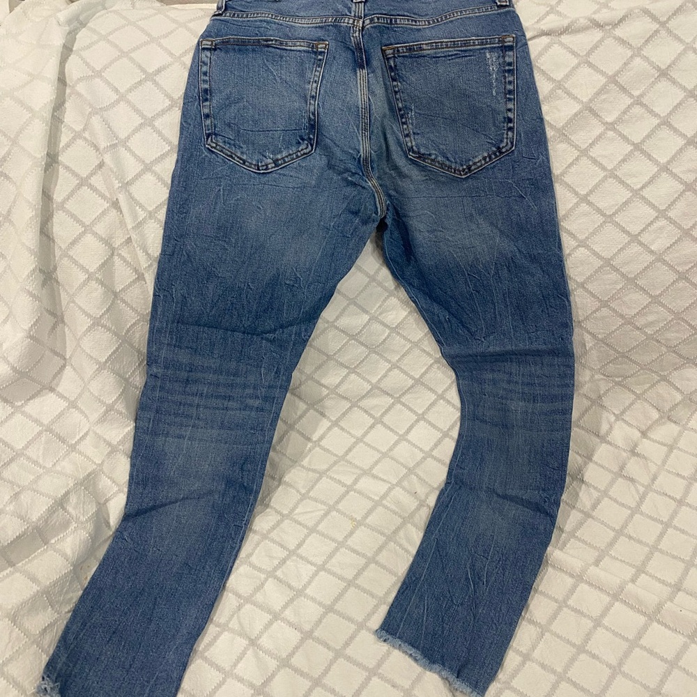 Forever 21 Men's Distressed Blue Skinny Jeans